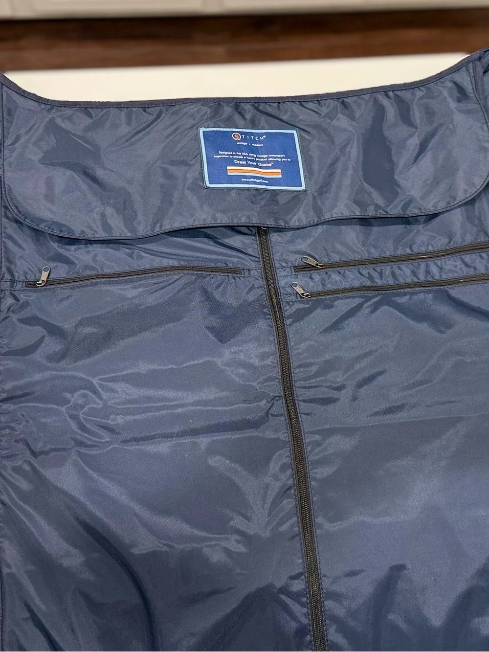 Stitch Golf Garment Bag w/Handles Duffel Case, Navy Blue strap incl